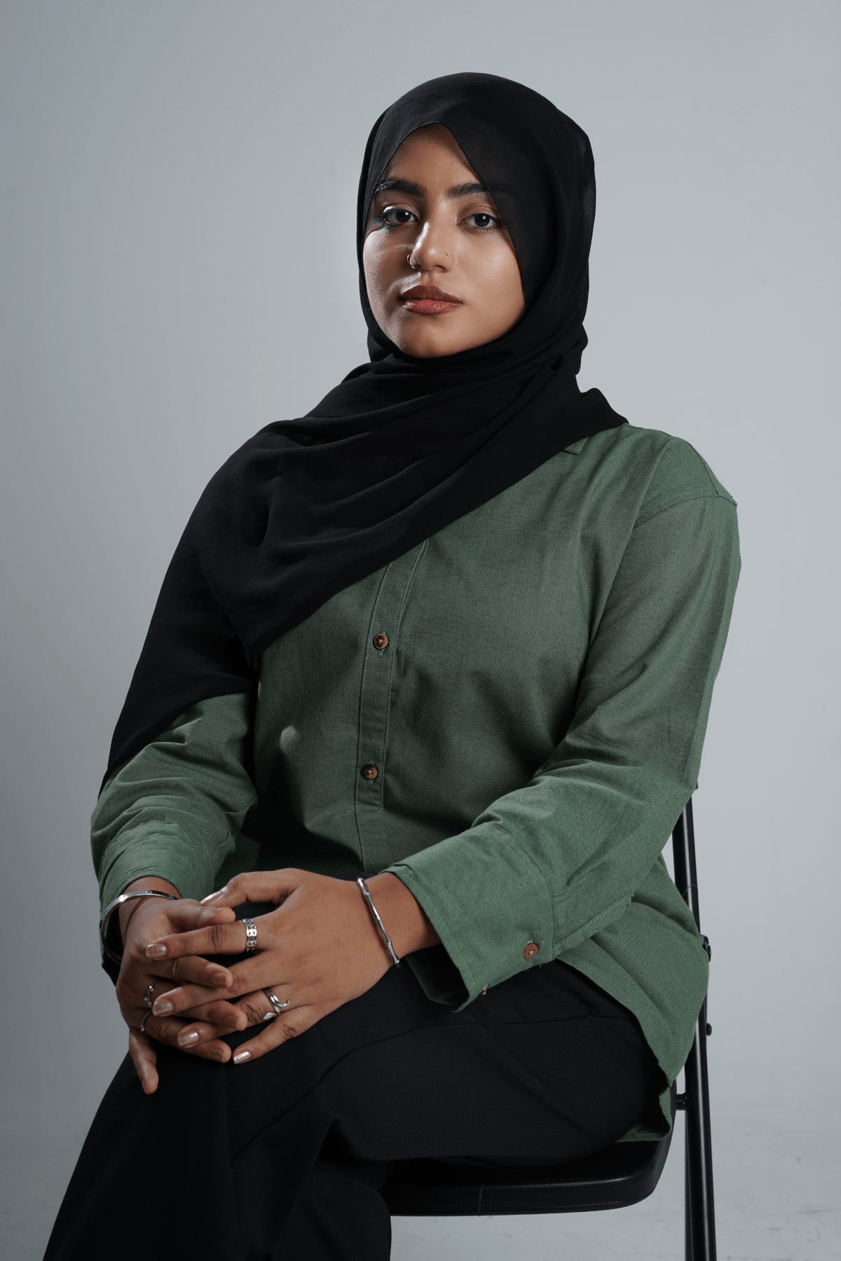Mad Koffee Shirts Women’s V-Neck Long Shirt - Bottle Green