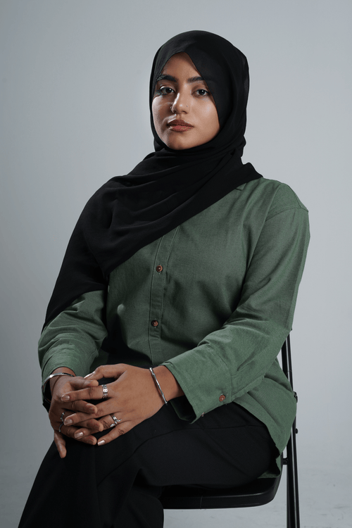 Load image 1 in gallery view. Mad Koffee Shirts Women’s V-Neck Long Shirt - Bottle Green