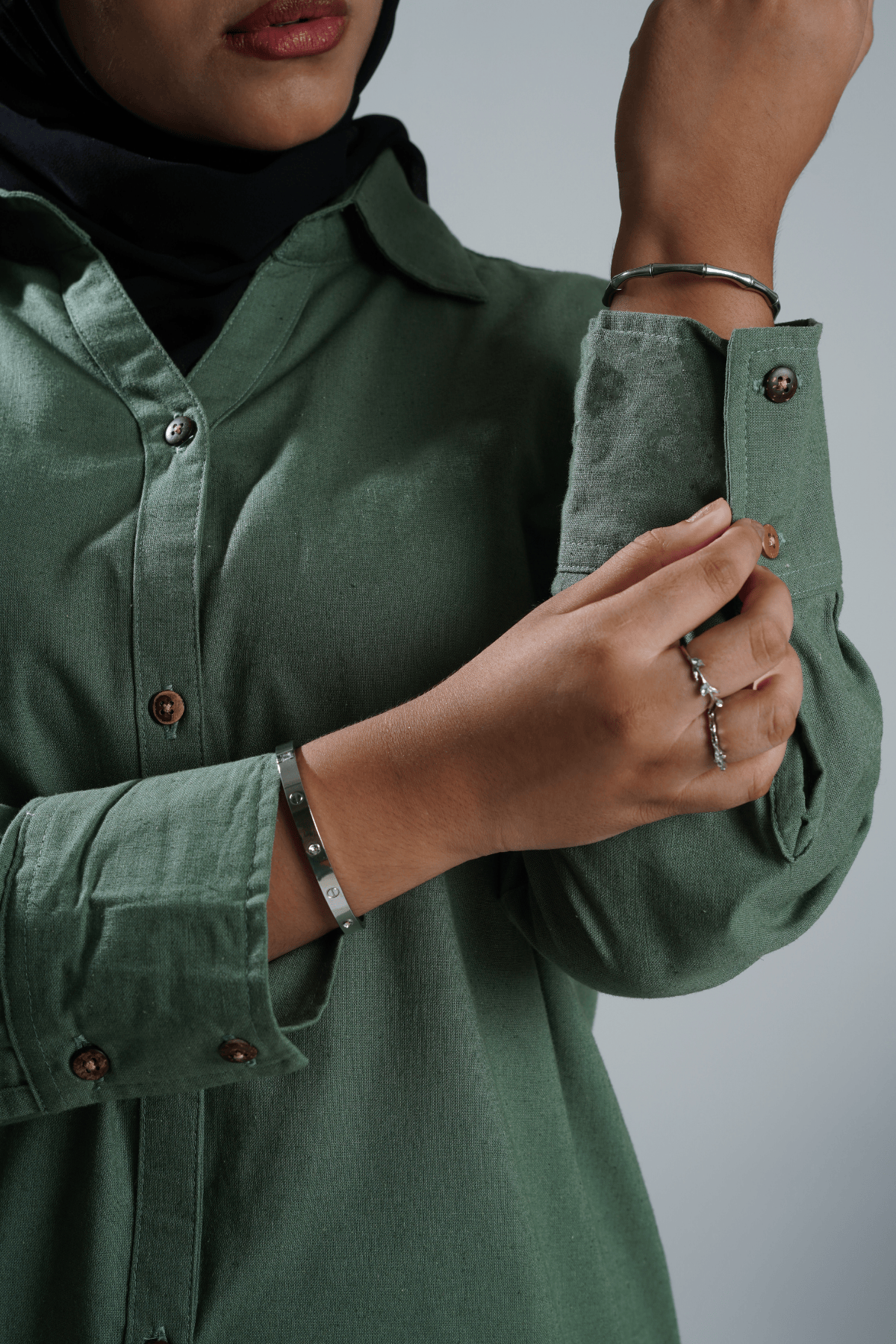 Mad Koffee Shirts Women’s V-Neck Long Shirt - Bottle Green