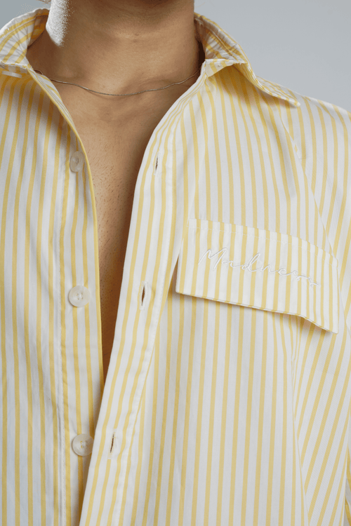 Load image 1 in gallery view. Mad Koffee Shirts Yellow & White Stripe