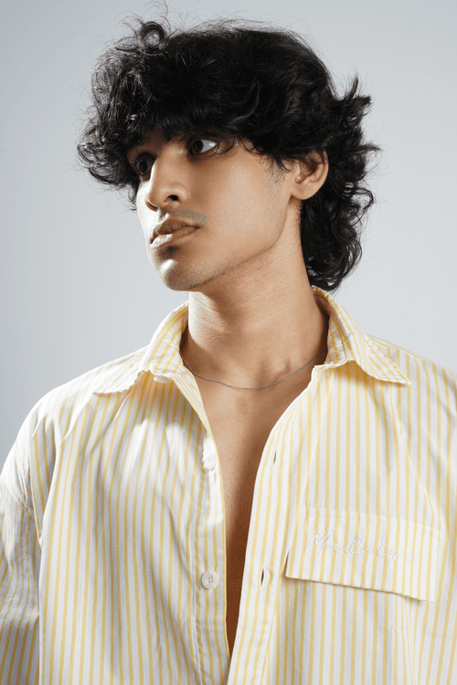 Load image 1 in gallery view. Mad Koffee Shirts Yellow & White Stripe