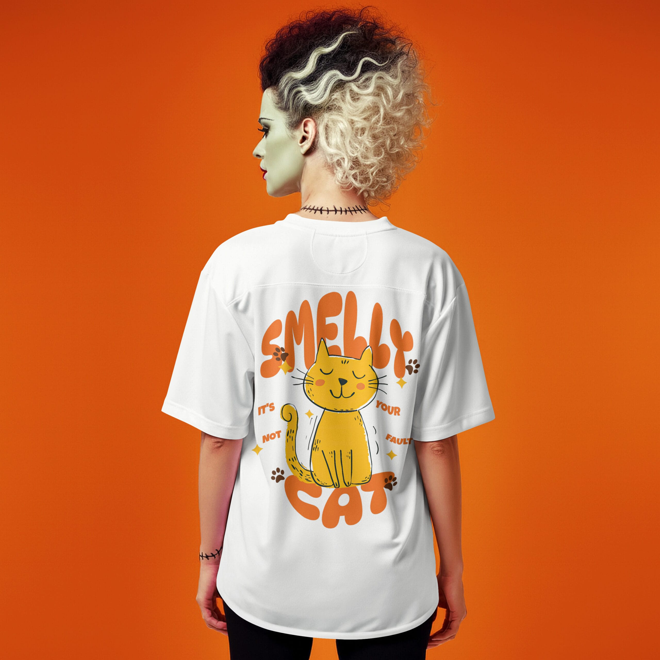 Mad Koffee Smelly Cat (It’s Not Your Fault)- Oversized Drop Shoulder T-shirt