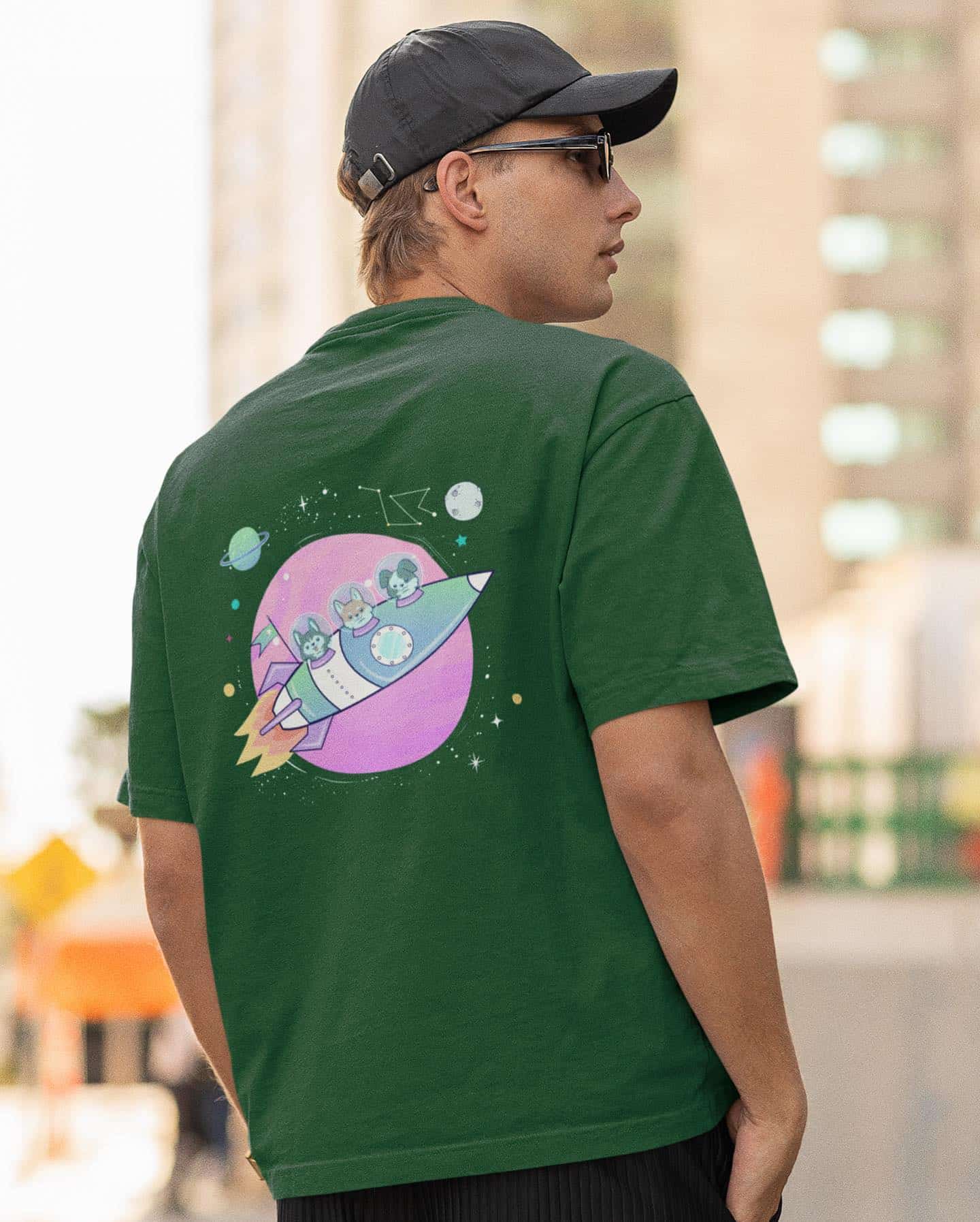 Mad Koffee Space Adventure - Printed Oversized Drop Shoulder T-shirt