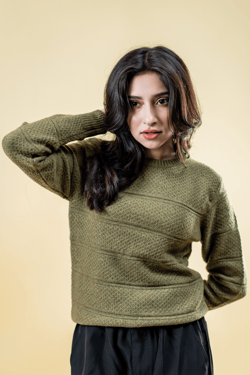 Load image 1 in gallery view. Mad Koffee Sweater Polyamide Sweater: Olive