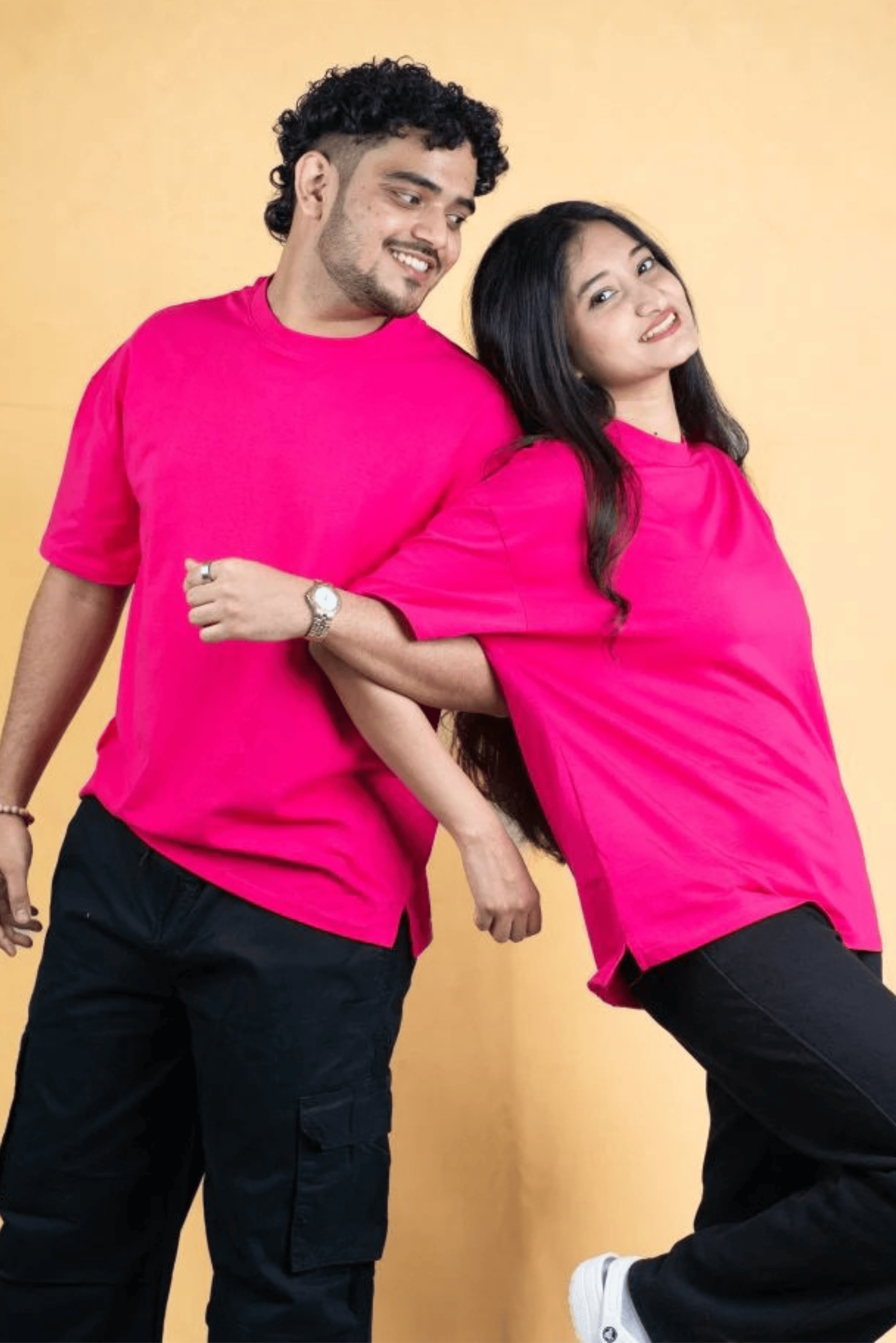 Mad Koffee T-shirt Oversized Drop Shoulder T-Shirt – Onek Hot pink