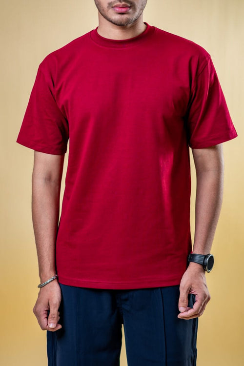 Load image 1 in gallery view. Mad Koffee T-shirt The Basics Maroon – Regular Fit T-shirt