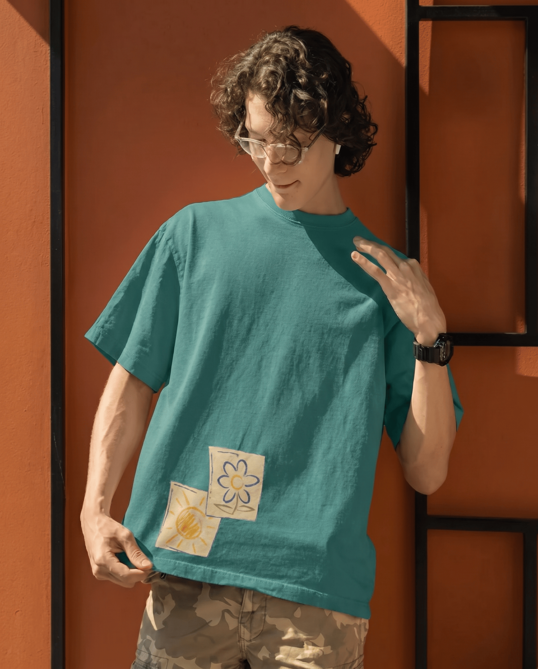 Mad Koffee T-Shirts Pastel Green / 2XL Daisy & Sun Oversized Drop Shoulder T-Shirt