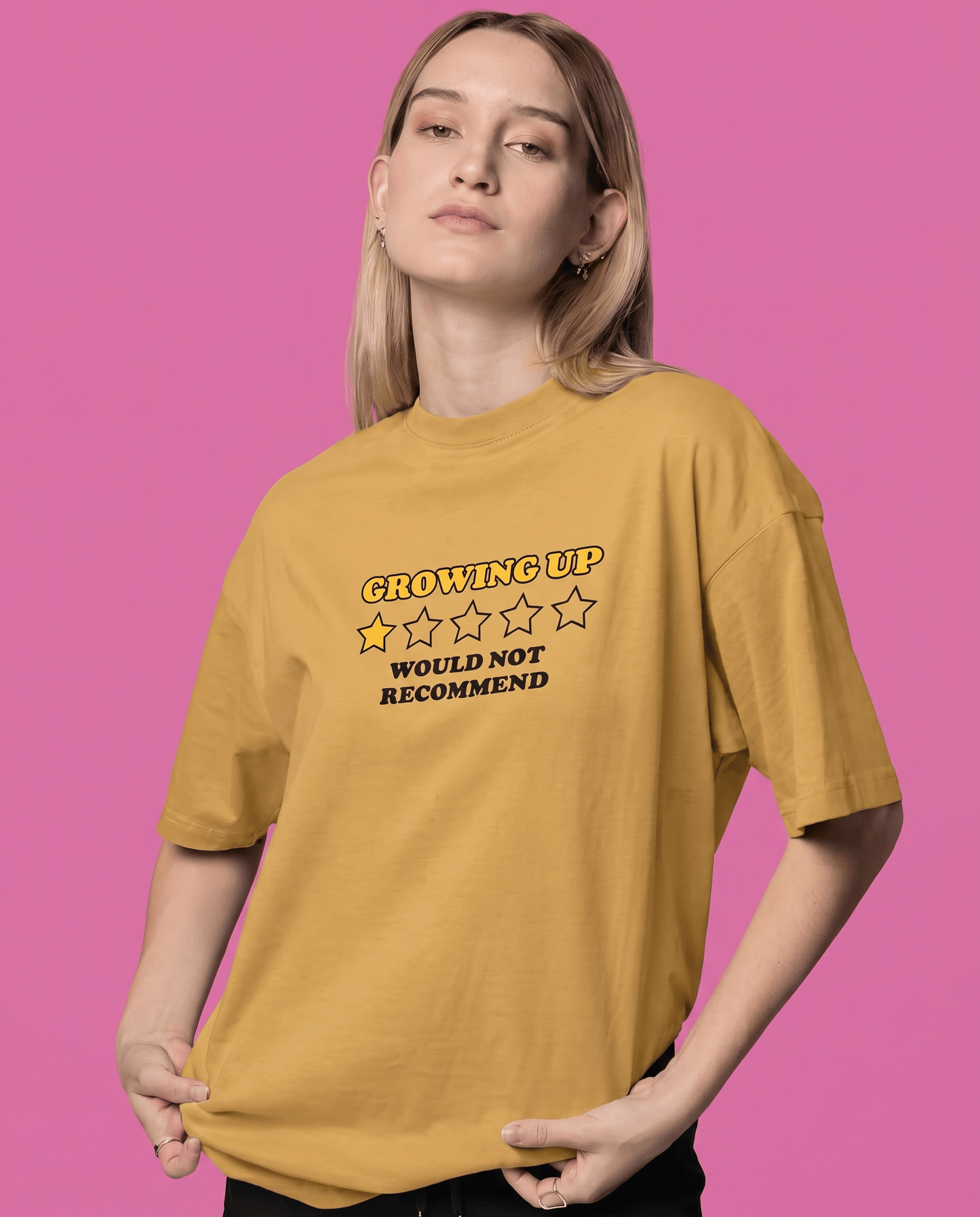 Mad Koffee T-Shirts Nude / 2XL Growing Up – Oversized Drop Shoulder T-Shirt