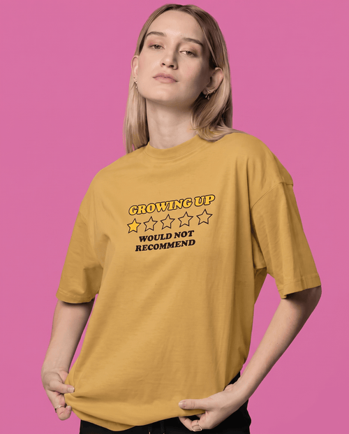 Load image 1 in gallery view. Mad Koffee T-Shirts Nude / 2XL Growing Up – Oversized Drop Shoulder T-Shirt