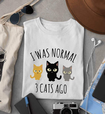 Mad Koffee T-shirts White / 2XL I Was Normal 3 Cats Ago - Regular Fit T-shirt