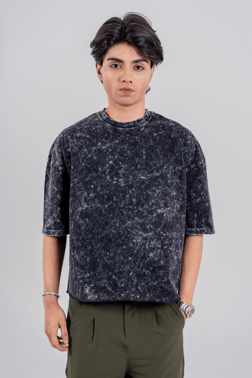 Load image 1 in gallery view. Mad Koffee T-shirts Men’s Full Pour Acid Wash Tee – Washed Black