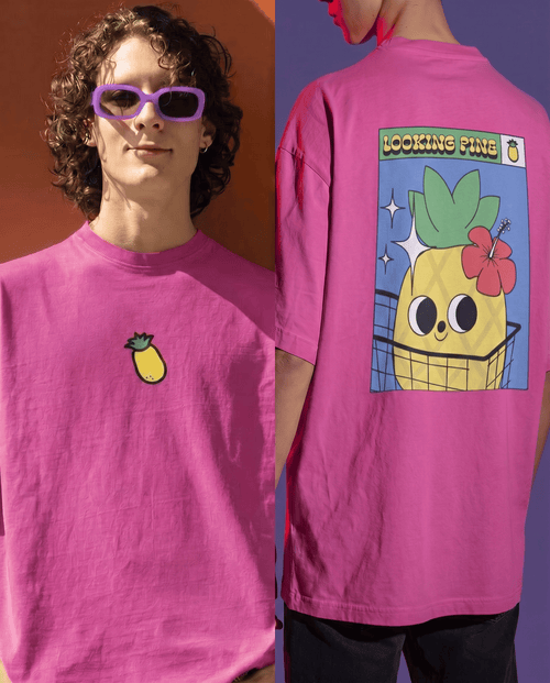 Load image 1 in gallery view. Mad Koffee T-Shirts Rose / 2XL You're fineapple – Oversized Drop Shoulder T-Shirt