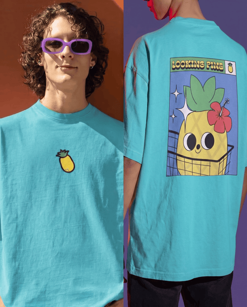 Load image 1 in gallery view. Mad Koffee T-Shirts Pastel Green / 2XL You're fineapple – Oversized Drop Shoulder T-Shirt