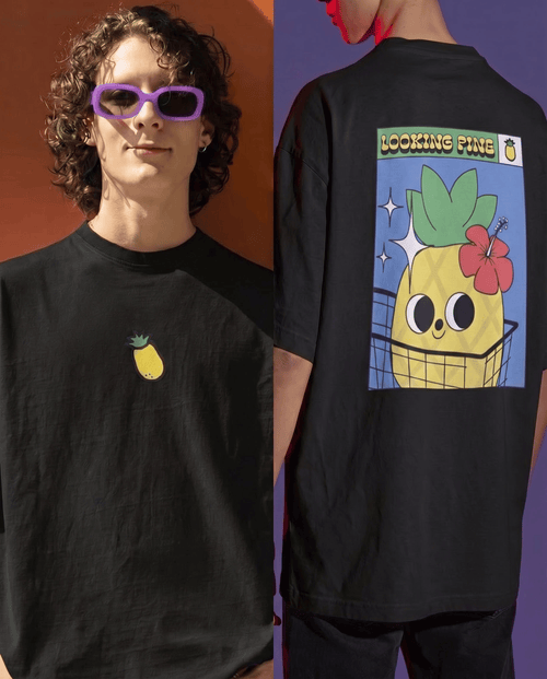 Load image 1 in gallery view. Mad Koffee T-Shirts Black / 2XL You're fineapple – Oversized Drop Shoulder T-Shirt