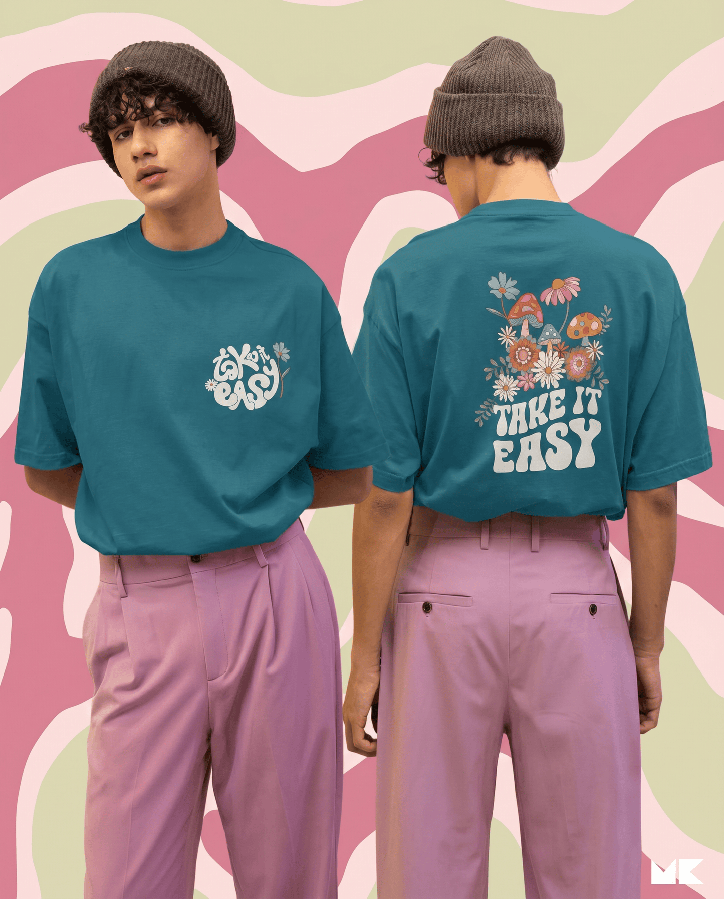 Mad Koffee Teal Green / 2XL Take It Easy- Oversized Drop Shoulder T-shirt