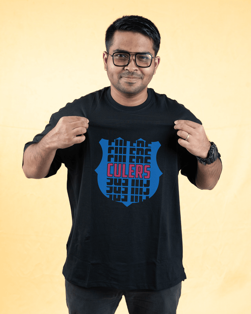 Load image 1 in gallery view. Mad Koffee Talking Tiki-Taka OUR IDENTITY - Talking Tiki-Taka  X  Mad Koffee Merch - Oversized Drop Shoulder T-shirt