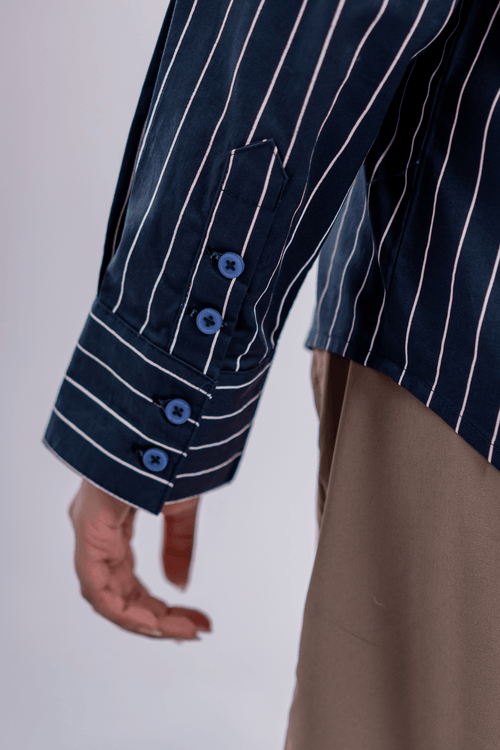 Load image 1 in gallery view. Mad Koffee Tropic Bloom Button-Up Embroidered Striped Shirt