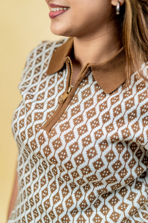 Load image 1 in gallery view. Mad Koffee Vintage Knit Zip Polo Sweater