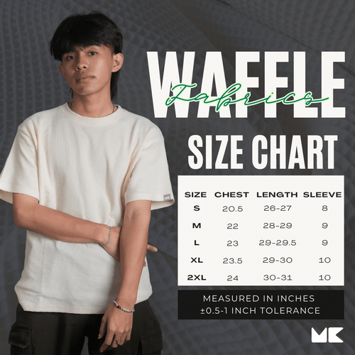 Load image 1 in gallery view. Mad Koffee Waffle Round Neck T-shirt- Black