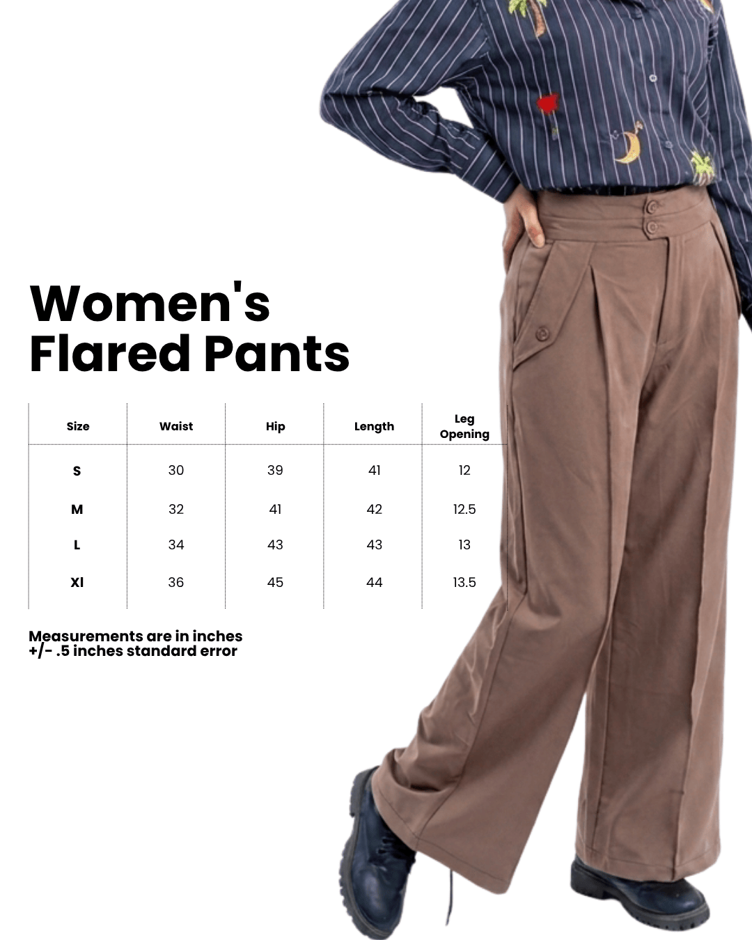 Mad Koffee Women's Flared Pants - Earthy Mocha