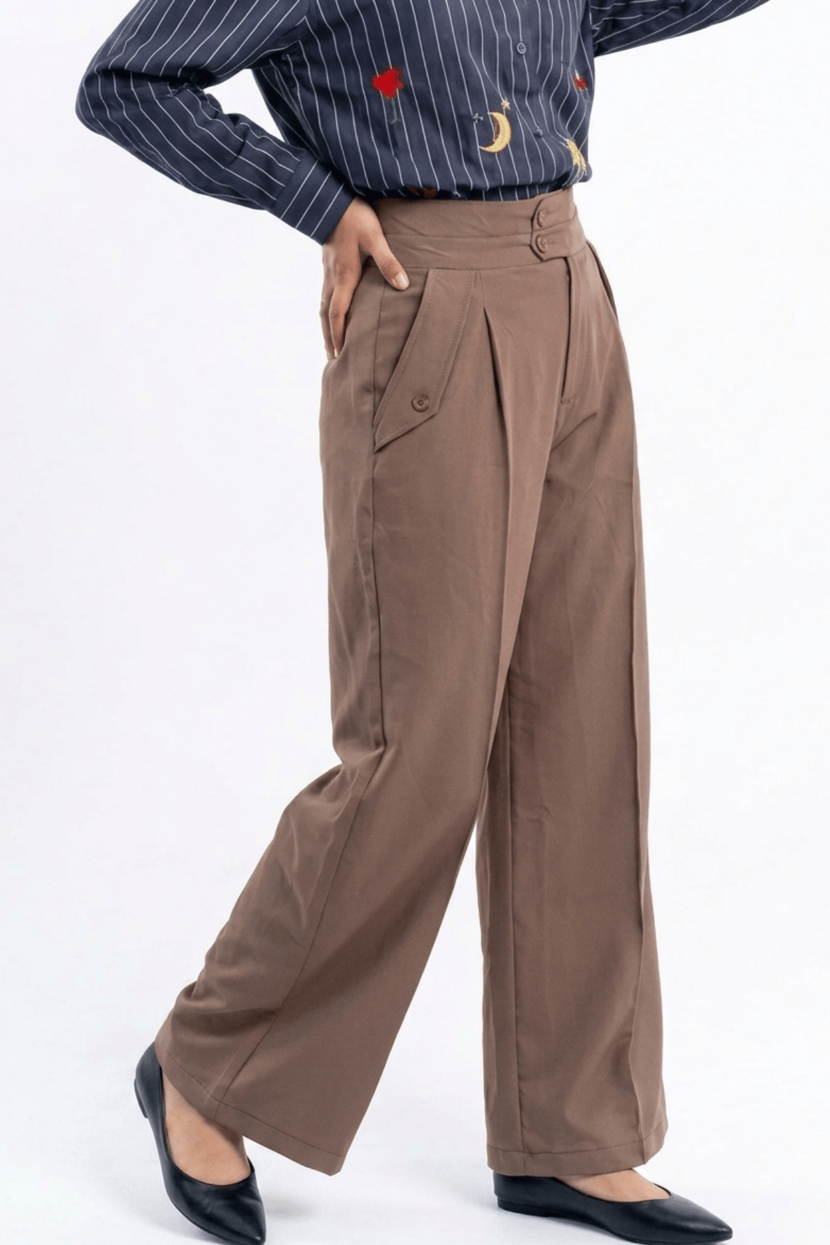 Mad Koffee Women's Flared Pants - Earthy Mocha