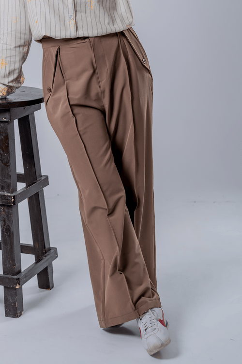 Load image 1 in gallery view. Mad Koffee Women's Flared Pants - Earthy Mocha