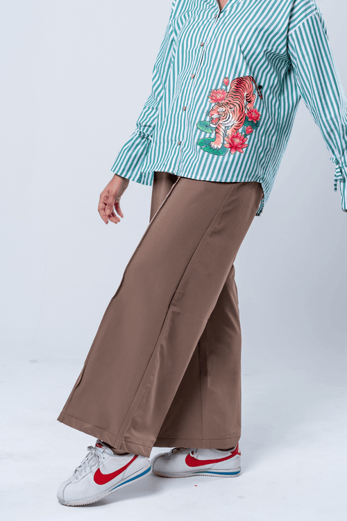 Load image 1 in gallery view. Mad Koffee Women's Flared Pants - Earthy Mocha