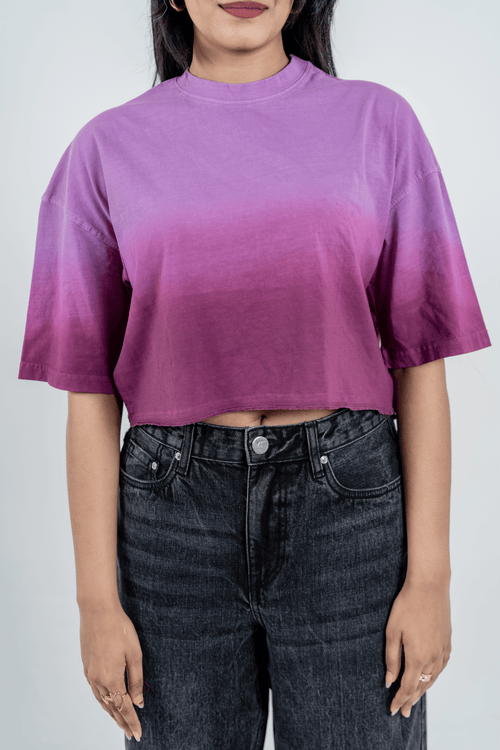 Load image 1 in gallery view. Mad Koffee Women’s Short Pour Acid Wash Tee  – Berry Brew Gradient