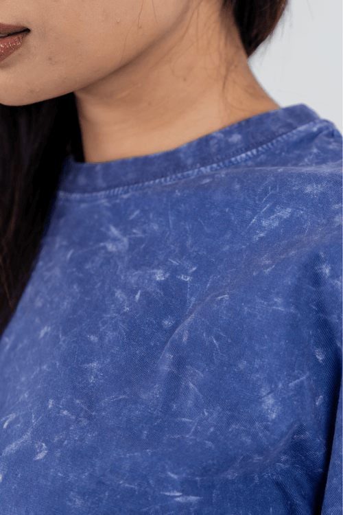 Load image 1 in gallery view. Mad Koffee Women’s Short Pour Acid Wash Tee  – Indigo Brew
