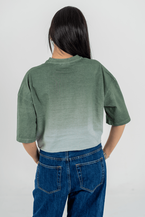 Load image 1 in gallery view. Mad Koffee Women’s Short Pour Acid Wash Tee  –  Matcha Gradient