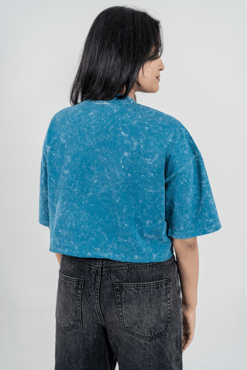 Load image 1 in gallery view. Mad Koffee Women’s Short Pour Acid Wash Tee – Ocean Mineral